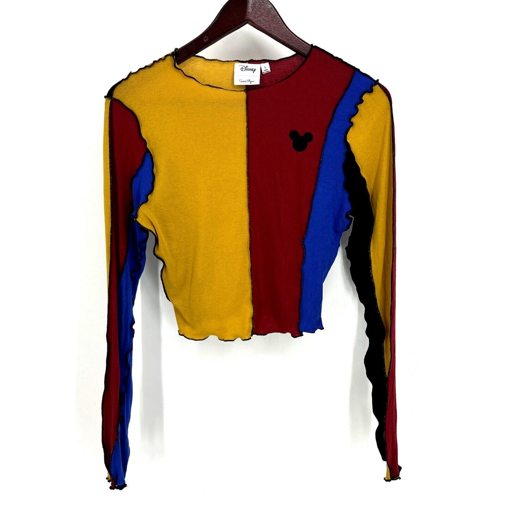 Samii Ryan Disney Mickey Mouse Colorblock Long Sleeve Top Sz Small Park Rare HTF - Picture 4 of 9
